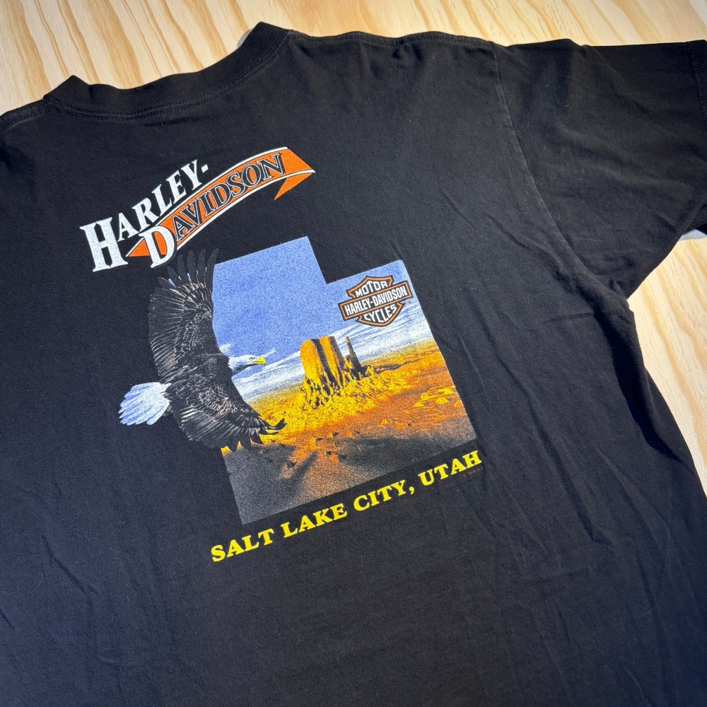 Harley-Davidson Men's Salt Lake City Eagle Graphic T-Shirt Black Size XXL